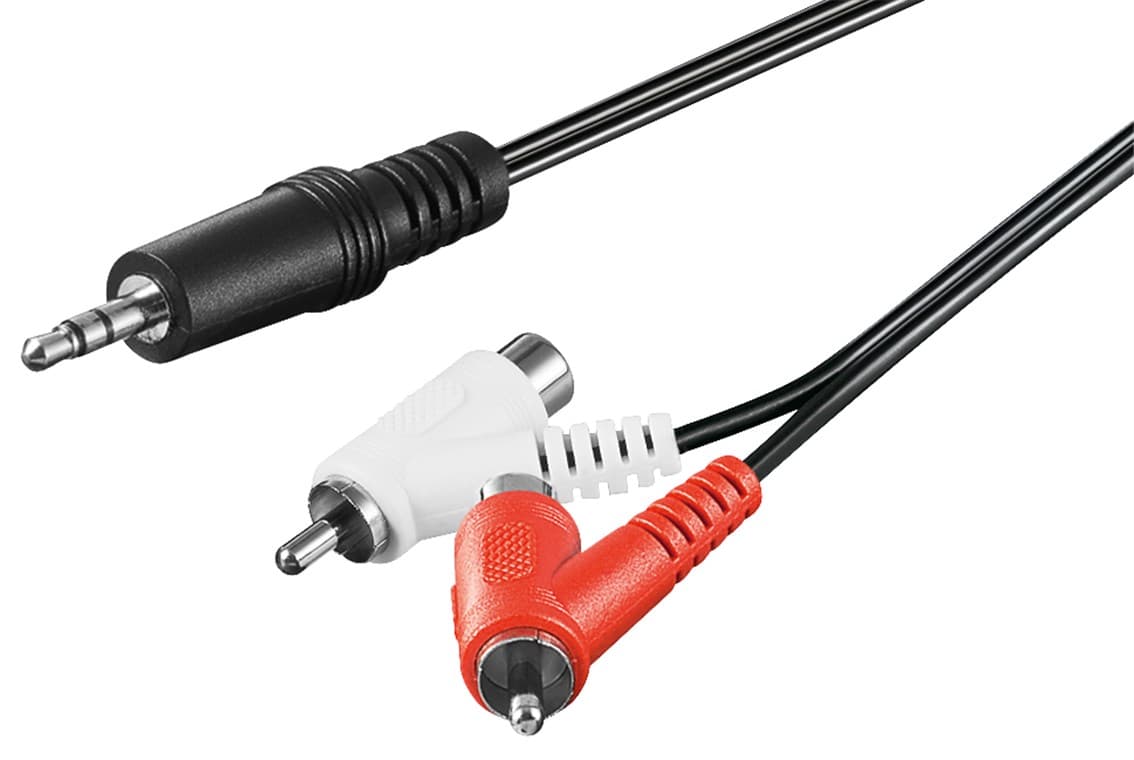 Câble adaptateur audio Goobay, fiche 3,5 mm vers fiche/prise cinch